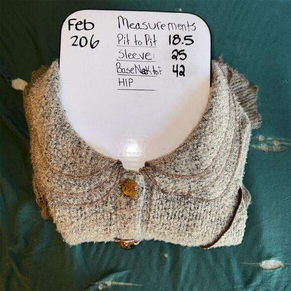 La-El Couture Women's Multicolor Knit Duster Cardigan Size M - Picture 6 of 7